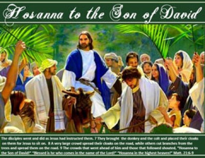 Hosanna image of Jesus with verse Palm sunday
