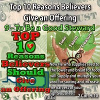 Top 10 Reasons Believers Should Give an Offering – 9 – To Be a Good Steward