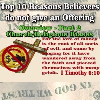 Top 10 Reasons Believers do not give an Offering – Overview – Part 2